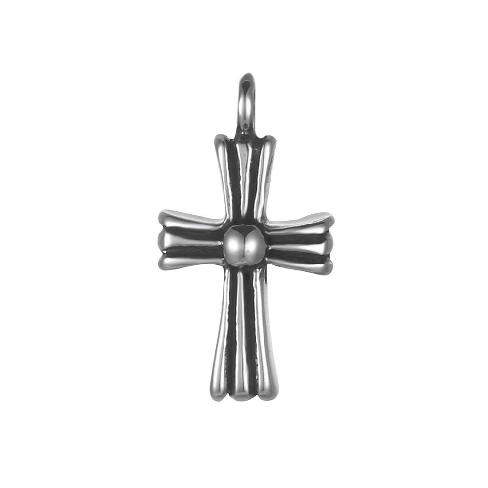 Customizable Vintage Titanium Steel Cross Necklace for Men - Stylish Retro Jewelry