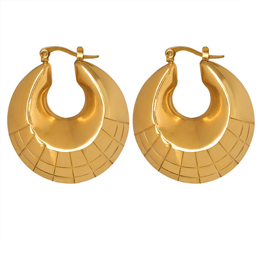 Extravagant Hollow Geometric Earrings in 18K Gold - Wholesale Stainless Steel Jewelry