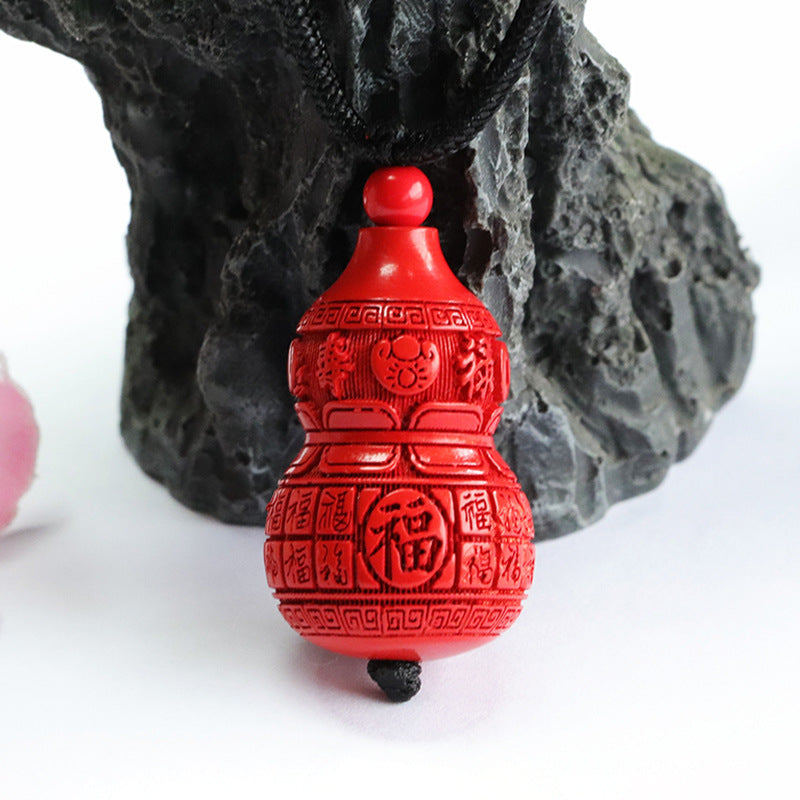 Vermilion Sand Pendant, Red Sand Blessing Gourd Pendant