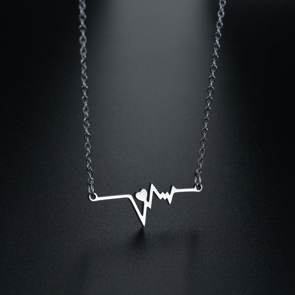 Wholesale Electrocardiogram Stainless Steel Necklace with Japanese and Korean Style