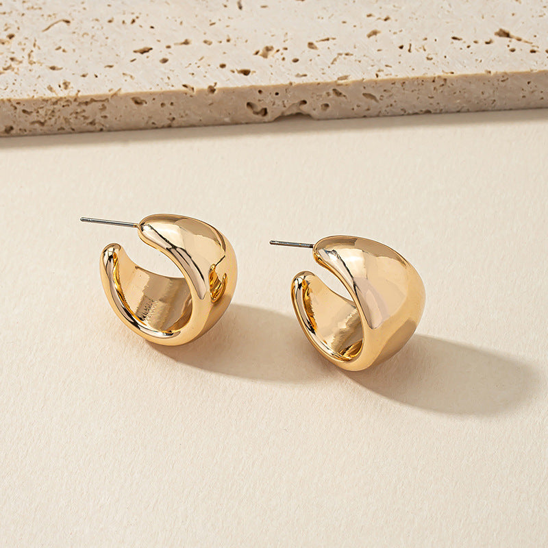 European Chic Metal Ring Earrings from Vienna Verve Collection