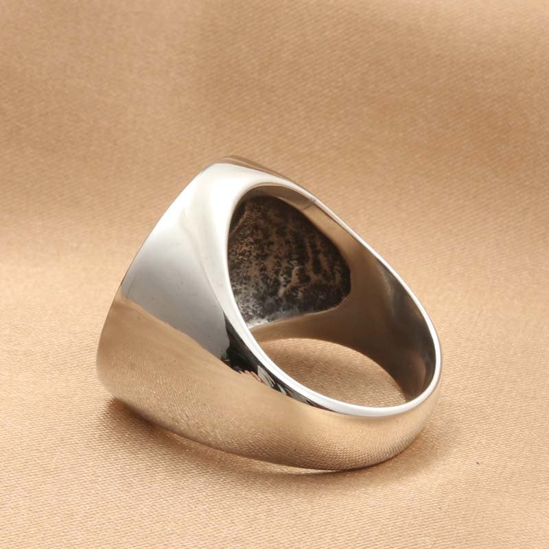 Titanium Steel Viking Ring for Men - Engraved Retro Accessory Directly from Manufacturer