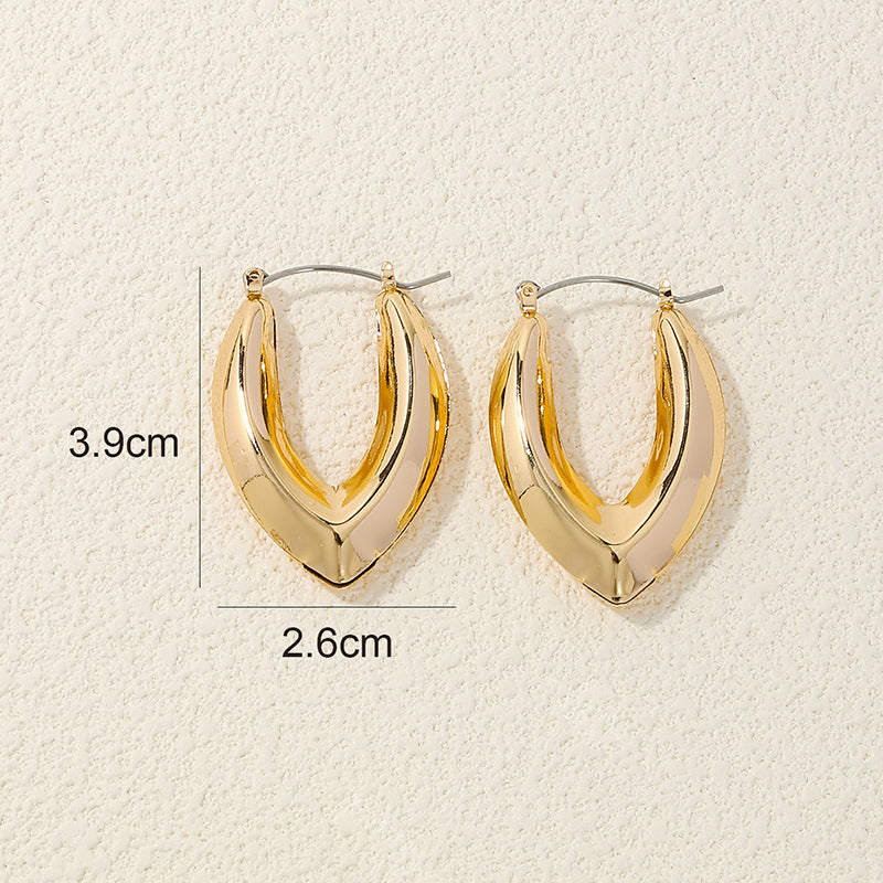 Vivid Vibe Metal V-shaped Earrings - Planderful Vienna Verve Collection