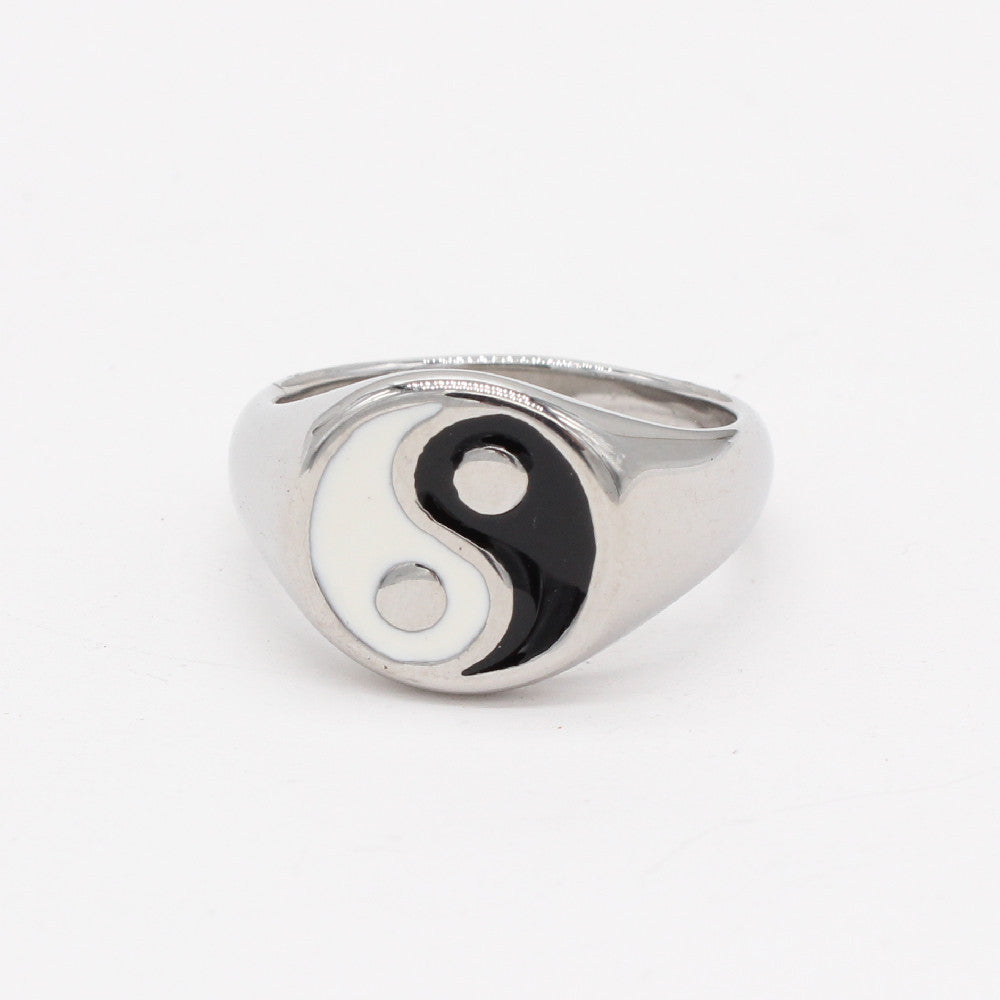 Yin and Yang Titanium Ring for Men and Women