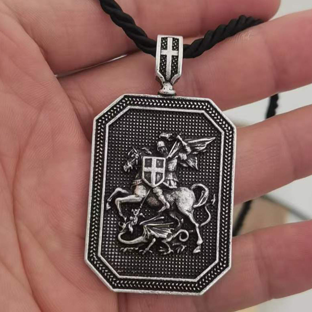 Saint George Metal Necklace for Export Markets - Norse Legacy Collection