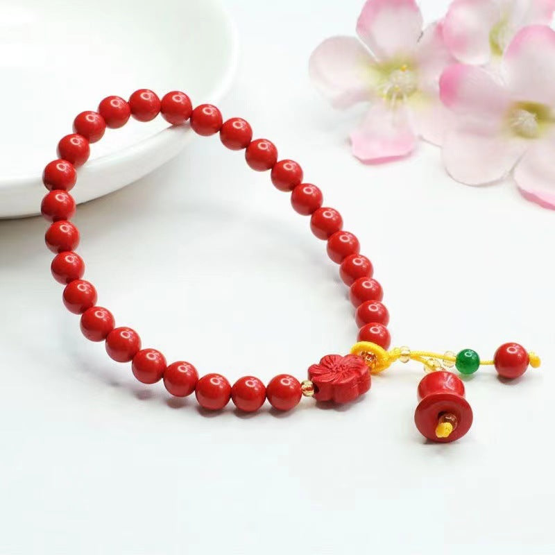 Red Sand Peach Blossom Bell Bracelet