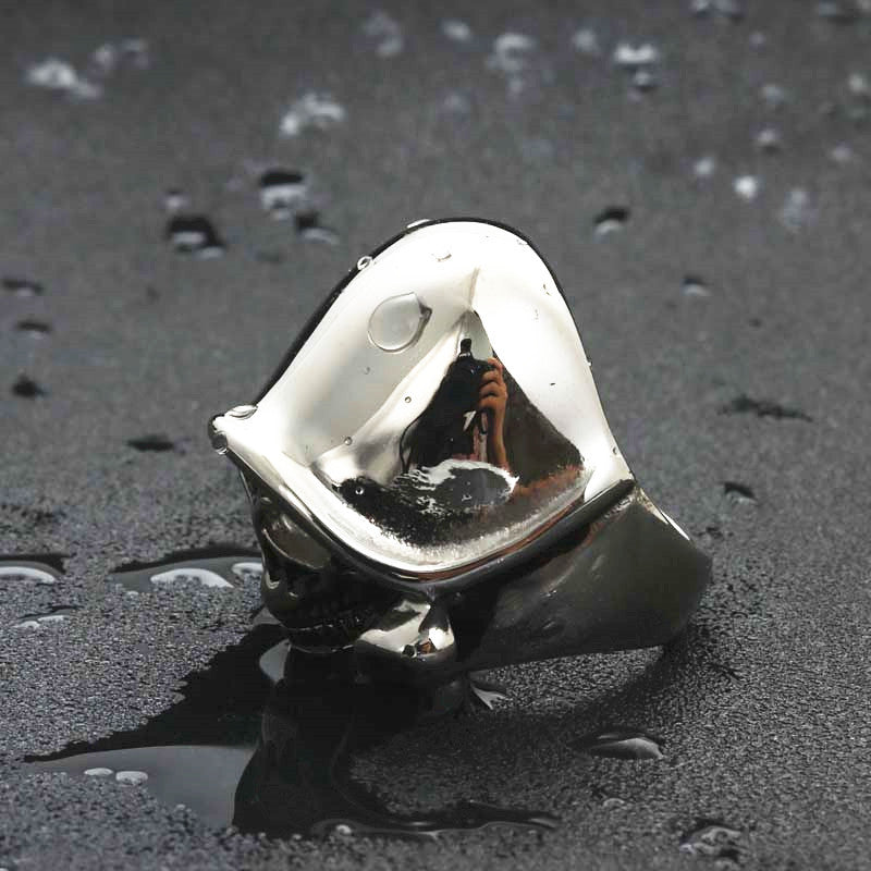 Titanium Steel Punk Skull Ring for Men - Retro Domineering Design from Manufacturer