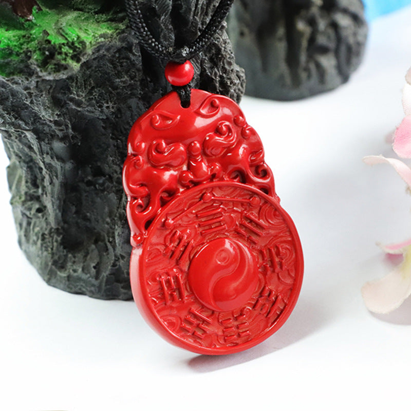 Fortune's Favor Cinnabar Stone Pendant for Prosperity and Protection