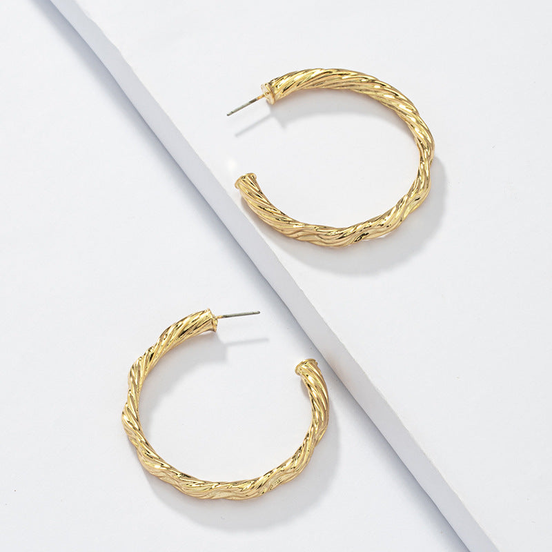 Cross-Border Metal Texture Earrings - Vienna Verve Collection