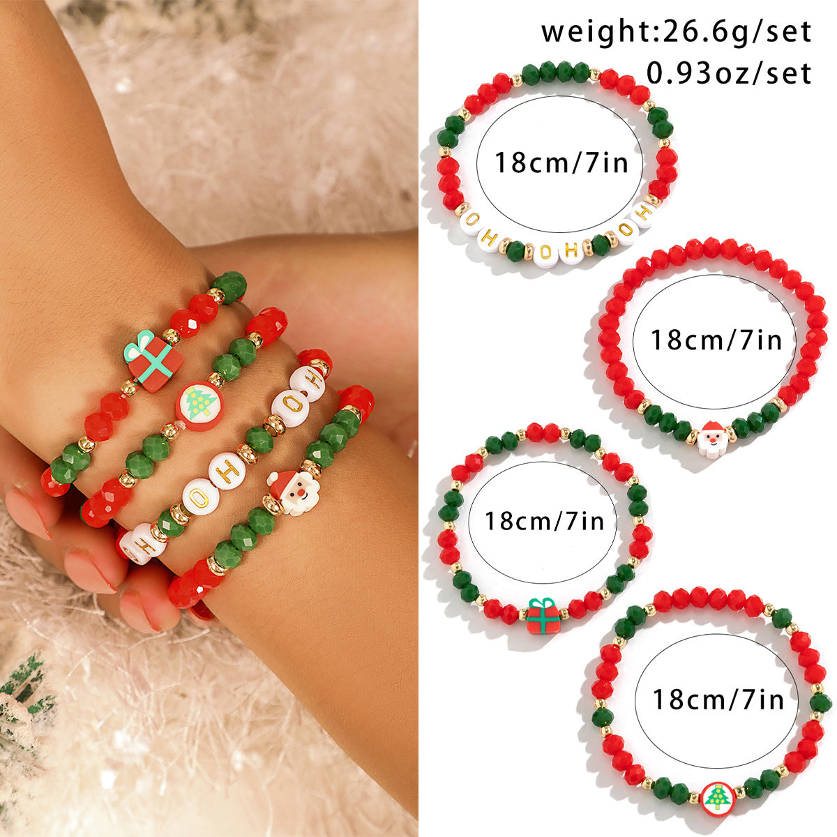 Christmas Elk Crystal Bracelet Needle Hand Ornament Europa-American Alphabet Gift Collection