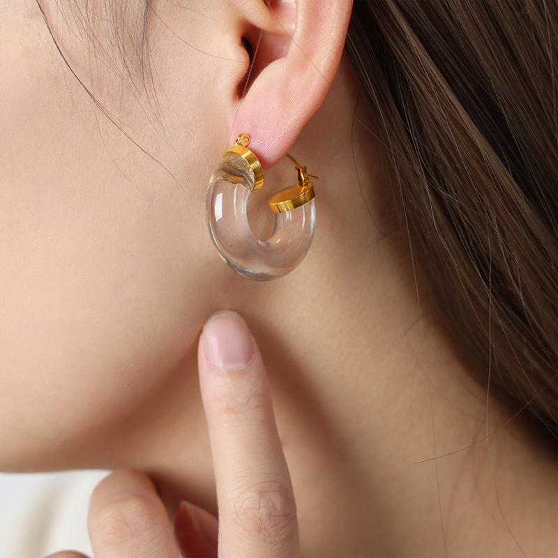 Extravagant Geometric Resin Earrings - Chic Vintage Style Jewelry for Women