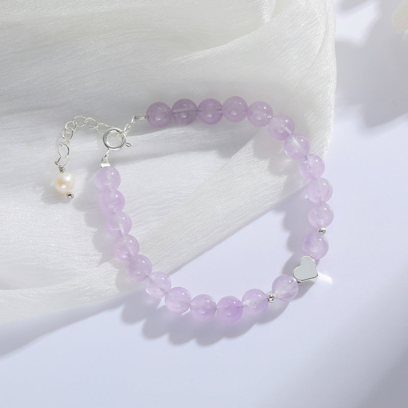 Purple Crystal Heart Bracelet for Women by Planderful Collection