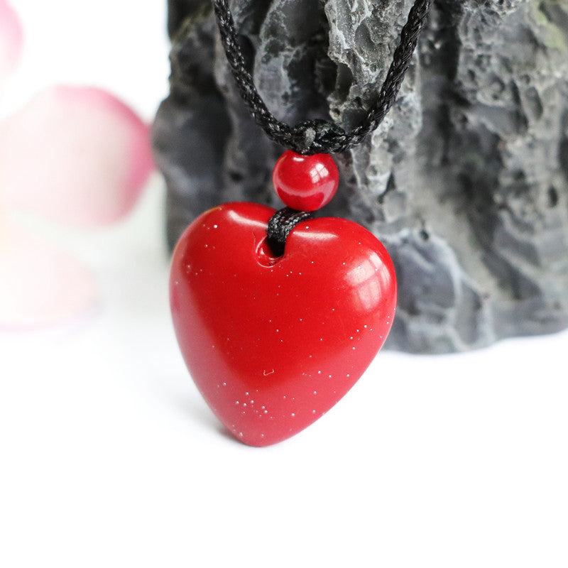 Cinnabar Stone Sterling Silver Pendant