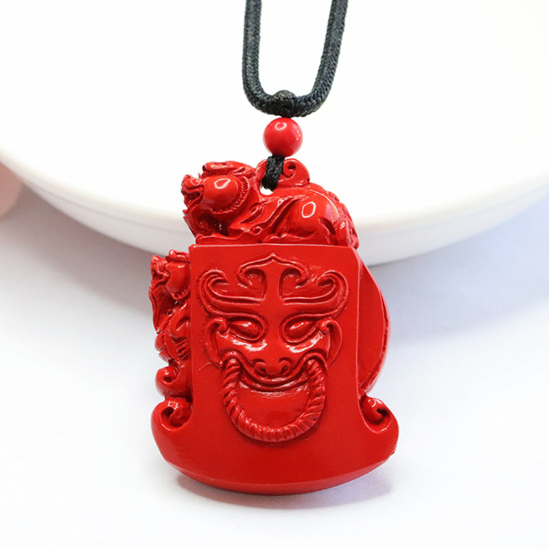 Red Cinnabar Pixiu Sand Pendant