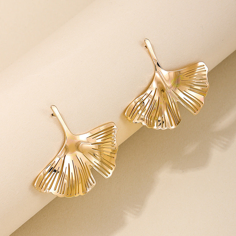 Exaggerated Ginkgo Leaf Earrings by Planderful - Vienna Verve Collection