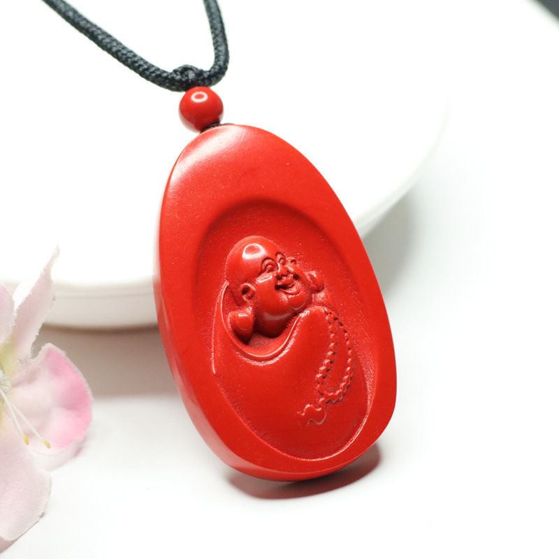 Cinnabar Maitreya Buddha Pendant Red Sand Pendant