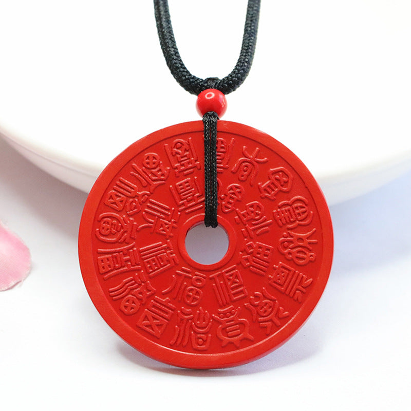 Cinnabar Blessing Lucky Safe Buckle Pendant Red Sand Pendant