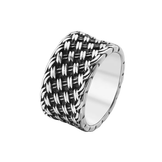 Retro Woven Knot Men's Titanium Ring