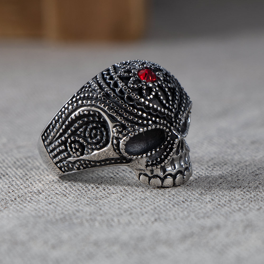 Titanium Steel Skull Ghost Head Ring for Men – Exaggerated Nightclub Jewelry in Sizes 7-12