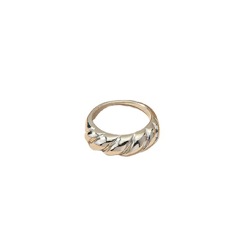 Luxurious Metal Texture Ring with Exquisite Design - Vienna Verve Collection