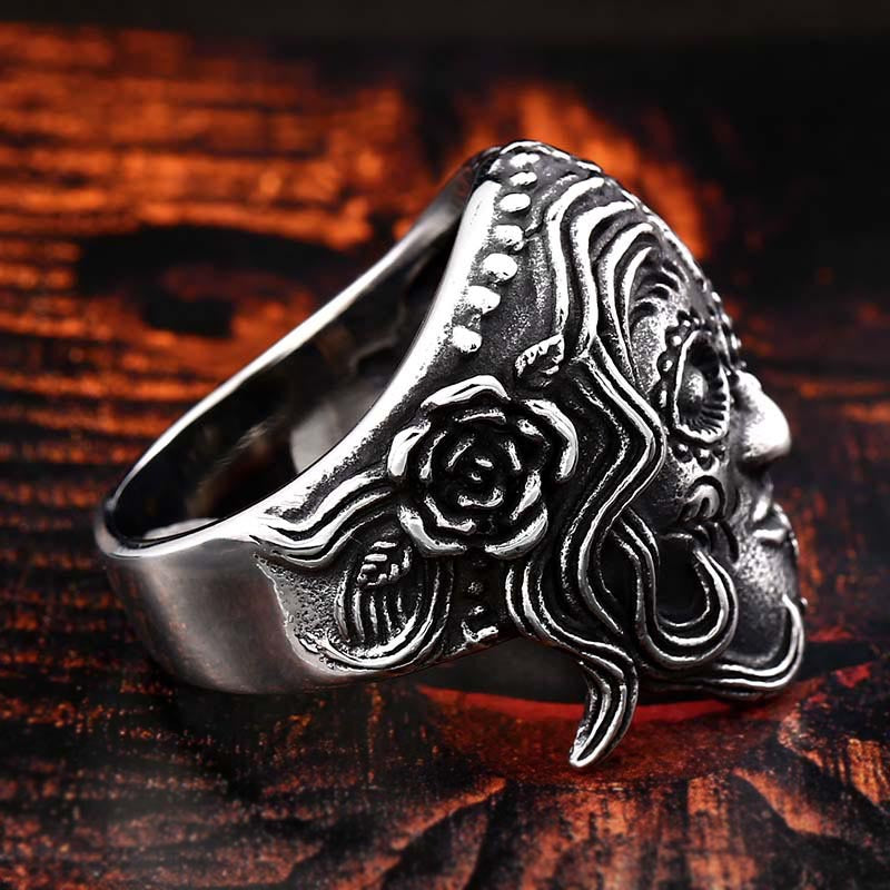 Bold Titanium Steel Skull Ring for Men - Wholesale Retro European & American Style