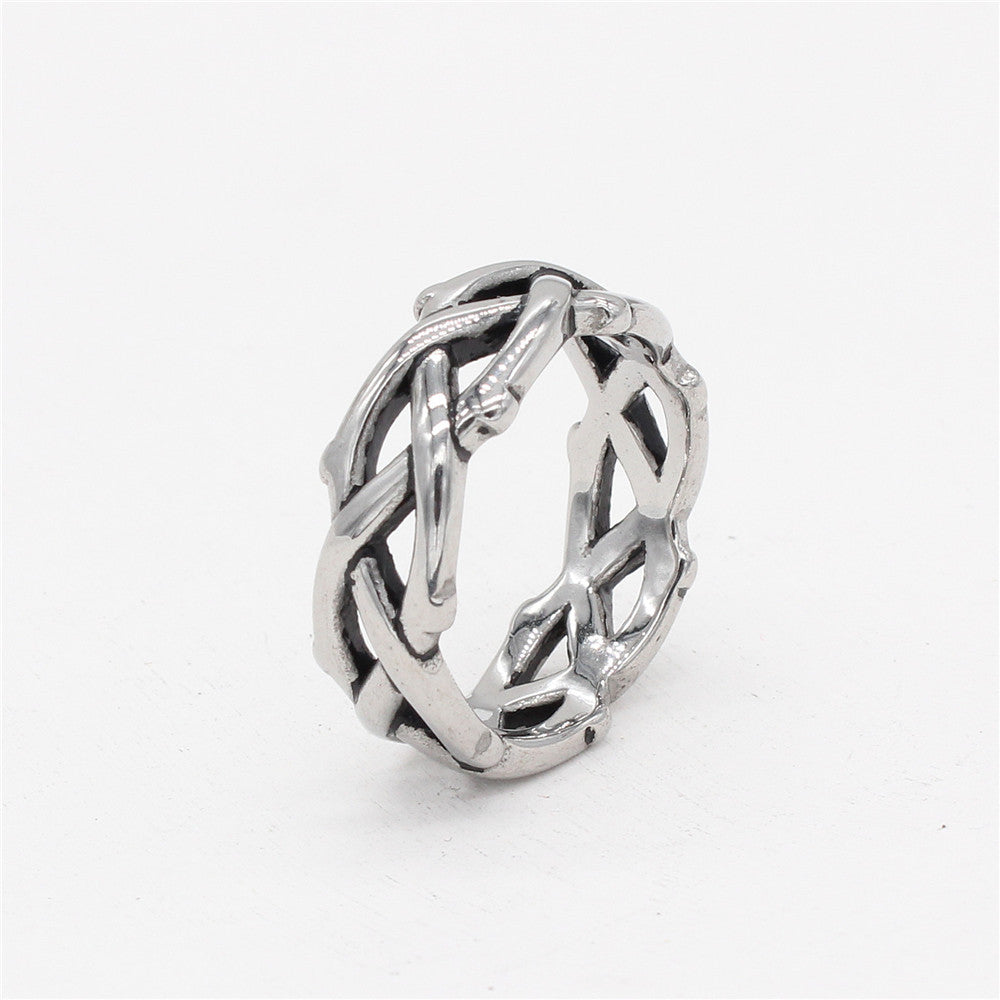 Simple European and American Thorn Crown Men's Titanium Steel Ring