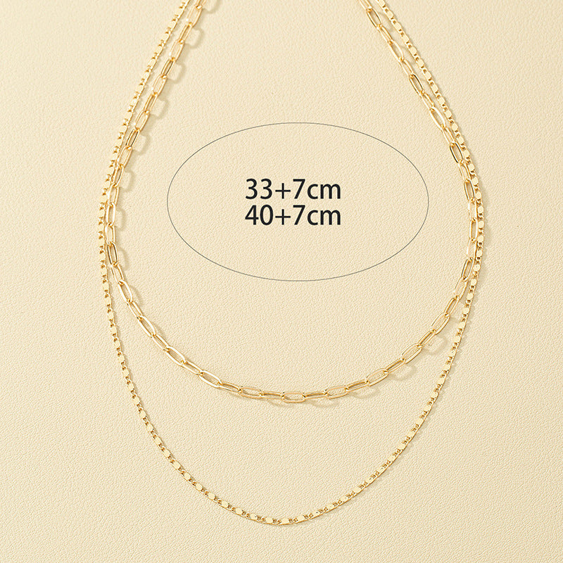 Elegant Layered Clavicle Chain Necklace Set with Cold Style Vibes