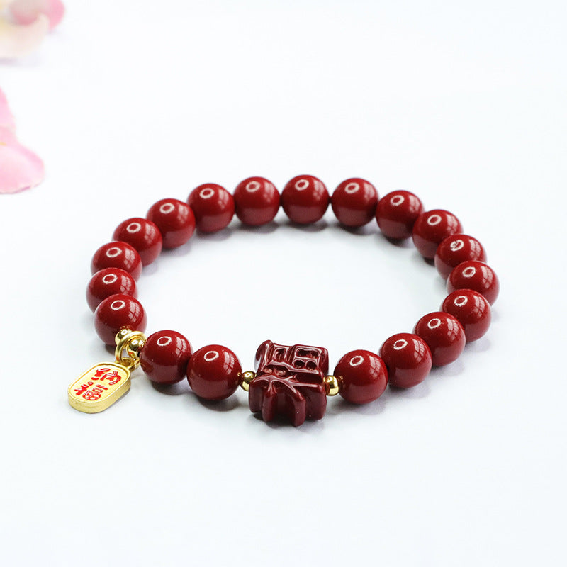 Vermilion Sand Cinnabar Stone Sterling Silver Bracelet