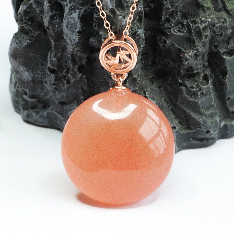 Rose Gold Necklace with Sterling Silver Agate Pendant