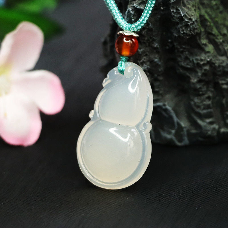 Natural Ice White Chalcedony Gourd Pendant Jewelry