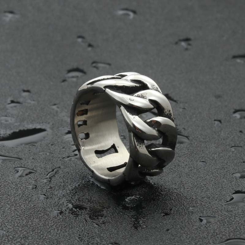 Titanium Steel Car Chain Ring for Men - Retro Punk Stylish Accessory