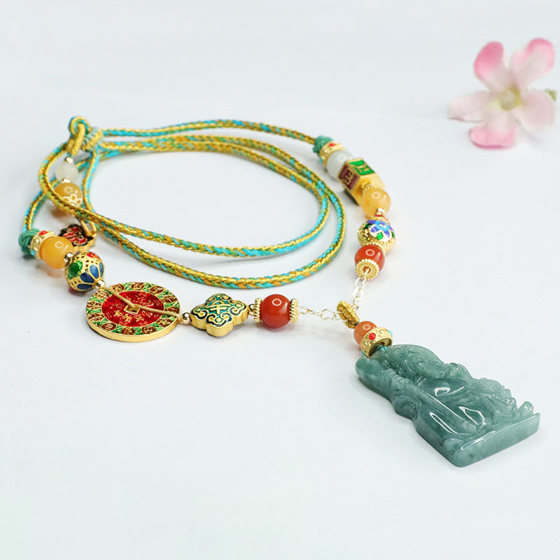 Necklace featuring Jade God of Wealth Pendant