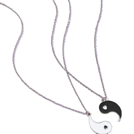 Cross-Cultural Yin Yang Necklace Set with Hierarchical Chain