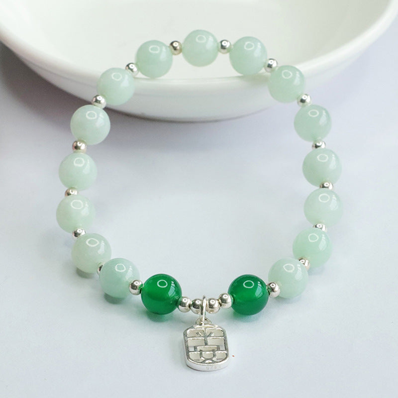 Elegant Sterling Silver Jade Bracelet by Ping An Brand