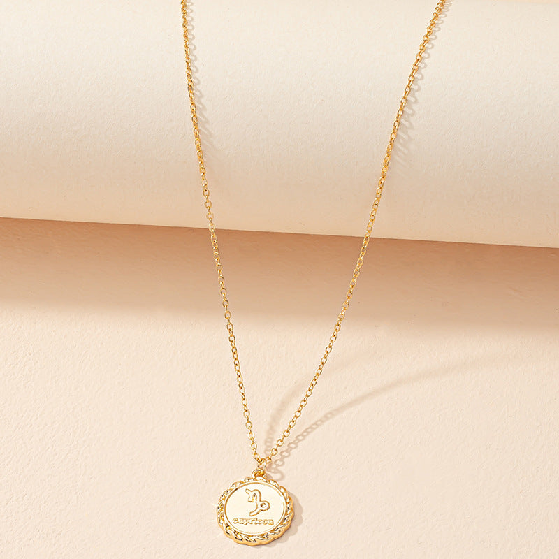 Zodiac Symbol Necklace with Hip Hop Vibes and European Flair