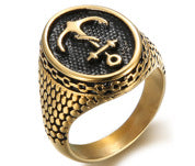 Retro Anchor Men's Titanium Ring