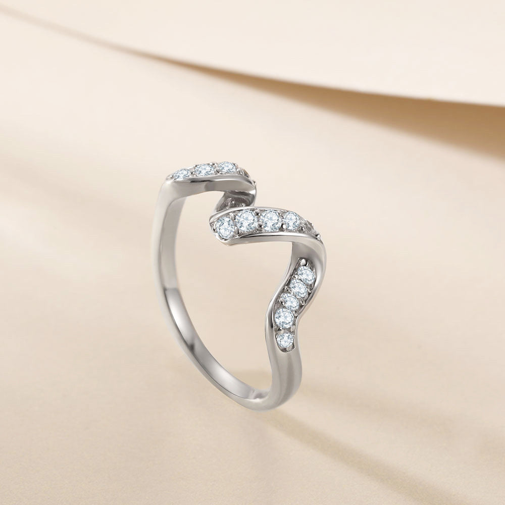 Zircon Spiral Sterling Silver Ring