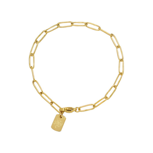 Chic 18k Gold Plated Letter Bracelet for Stylish Women