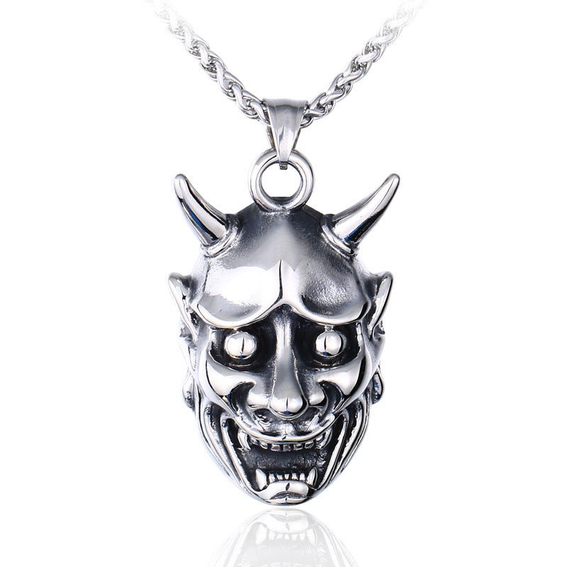 Vintage-Inspired Exaggerated Skull Pendant for Men - Wholesale Evil Mask Jewelry