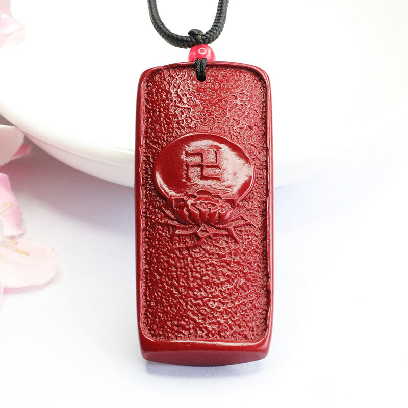 Purple Sand Lotus Cinnabar Pendant by Planderful Fortune's Favor Collection