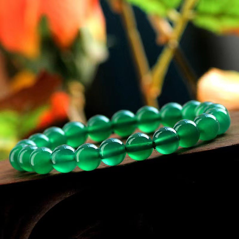 Green Chalcedony Sterling Silver Bracelet