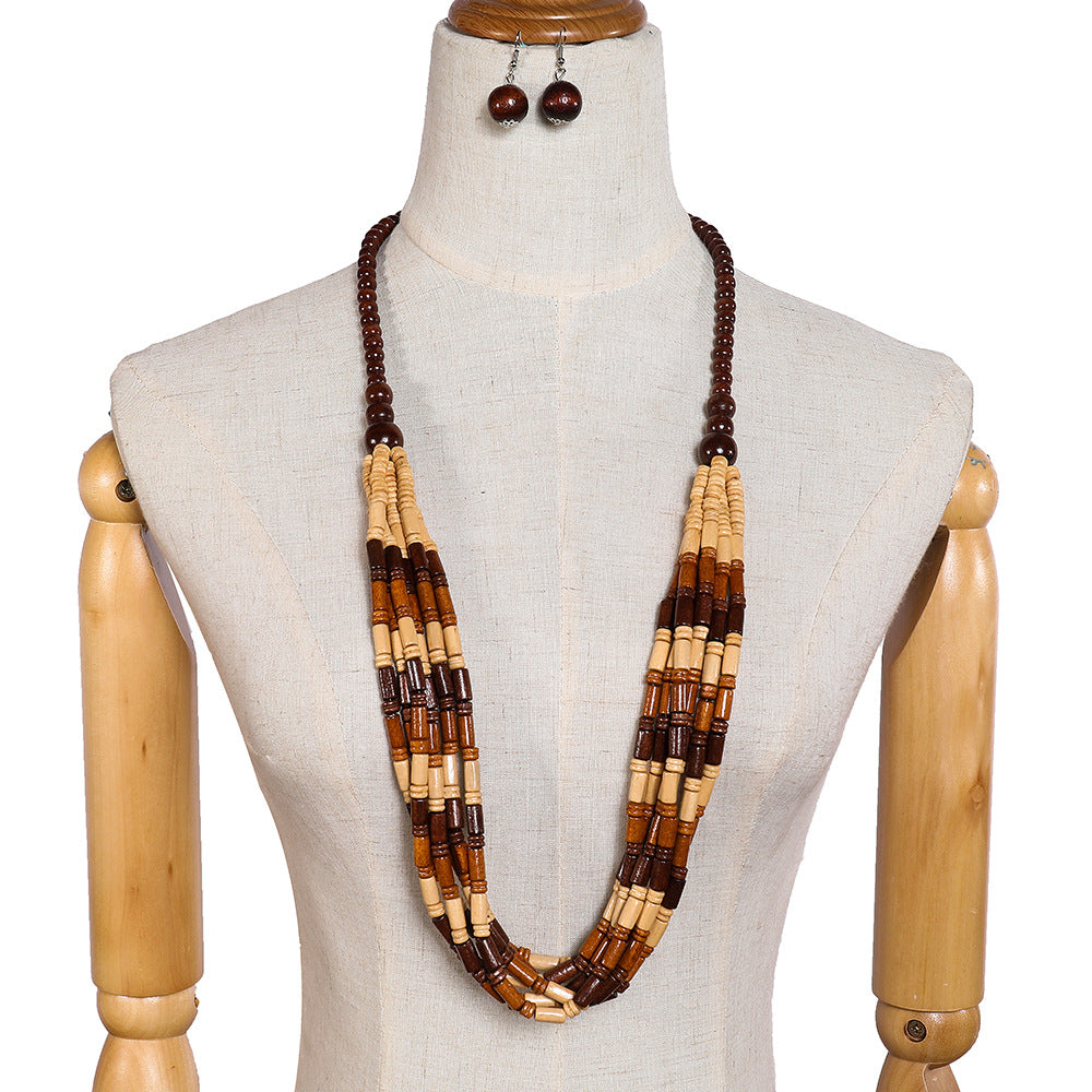 Wooden Bead Necklace Set - Savanna Rhythms Collection