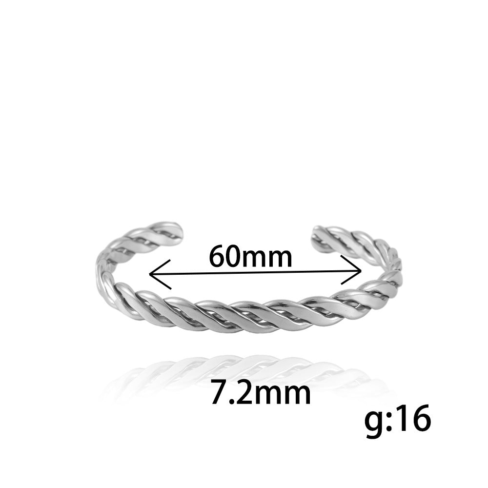 Contemporary Titanium Steel Woven Bracelet for Men – Fashion-Forward Open Twist Design