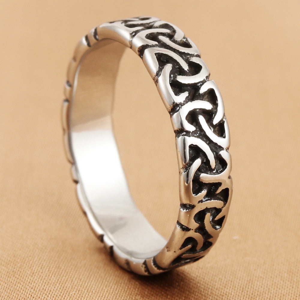 Personalized Retro Viking Ring for Men - Trendy Titanium Steel Totem Jewelry