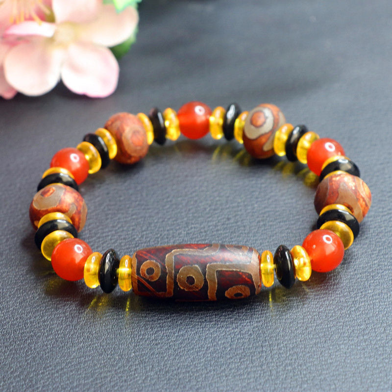 Heavenly Agate Bracelet - Sterling Silver and Colorful Beads