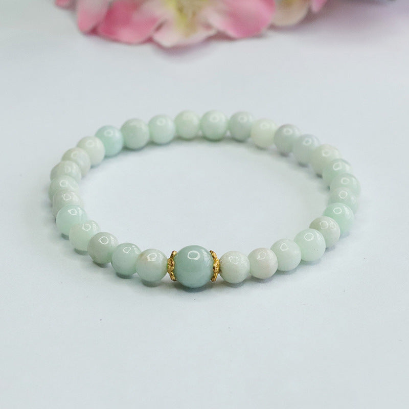 Fortune's Favor Sterling Silver Jade Bracelet with Round Beads