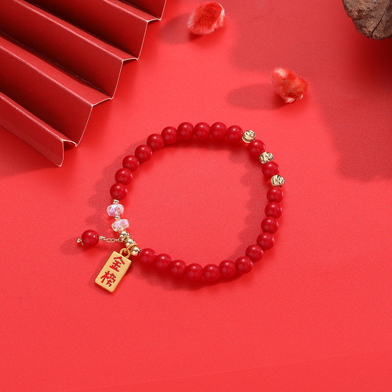 Festive Red Stone Bracelet for Prosperity and Blessings