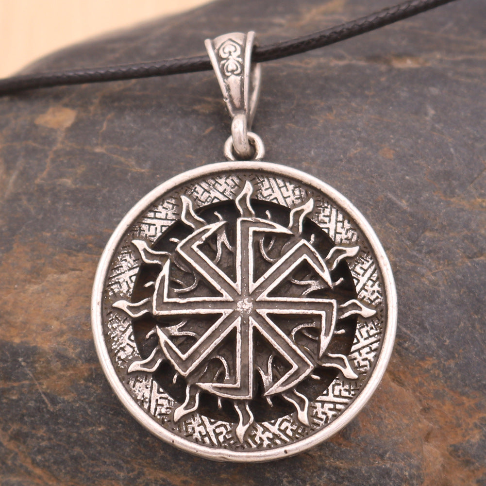 Viking Odin Rune Metal Necklace - Norse Legacy Collection - Men's Nordic Mythological Amulet