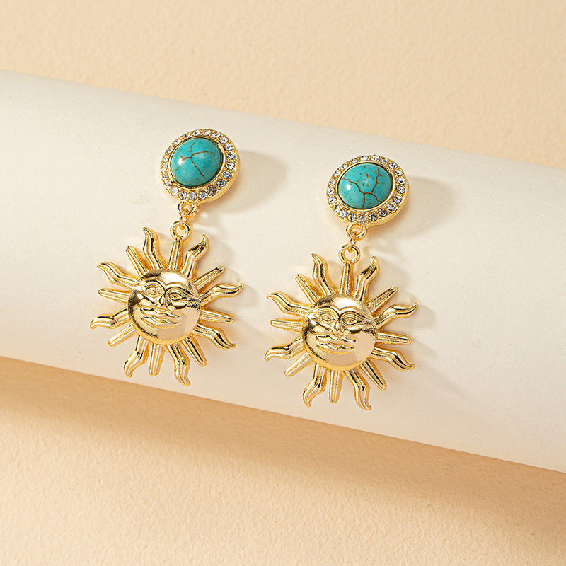 Sunflower Pearl Retro Earrings - Vienna Verve Collection