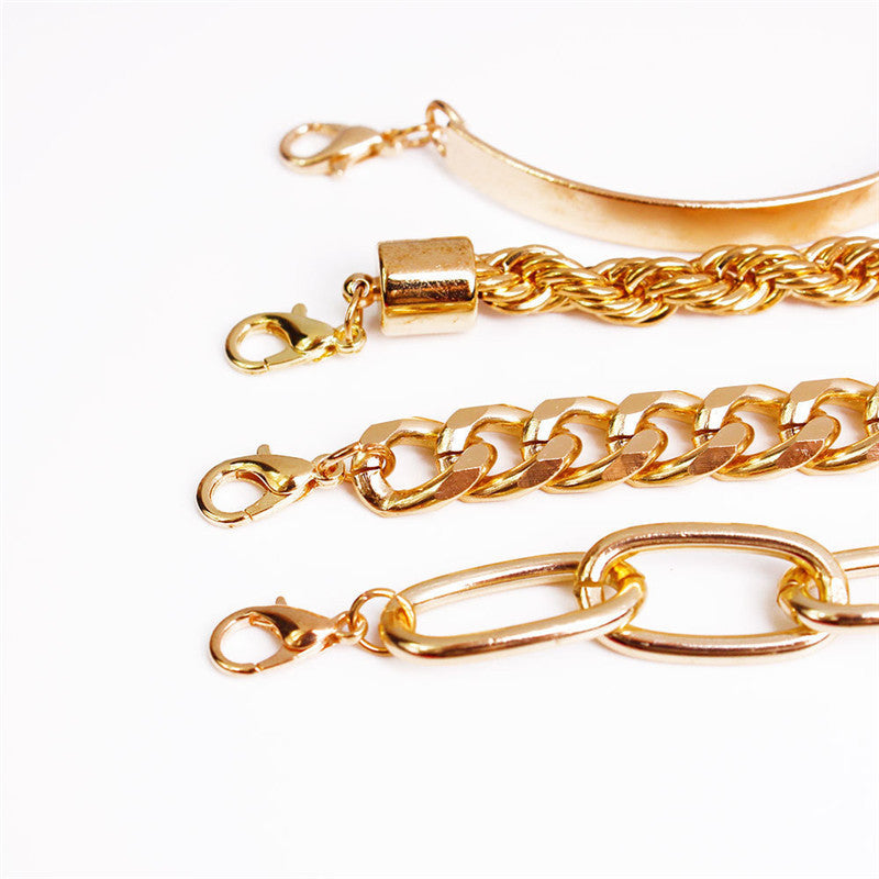 Metal Chain Bracelet Set with Retro Vibes - Vienna Verve Collection